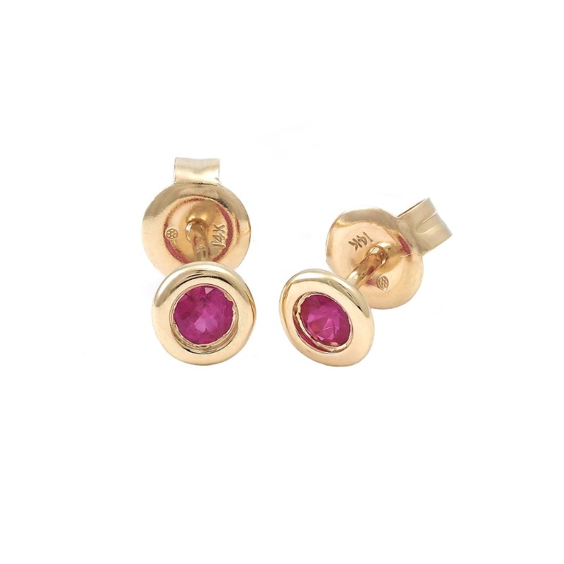 BEZEL SET RUBY EARRING (14K)