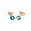 TURQUOISE AND DIAMOND MINI EARRING (14K)