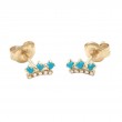 TURQUOISE AND DIAMOND FASHION EARRING (14K)