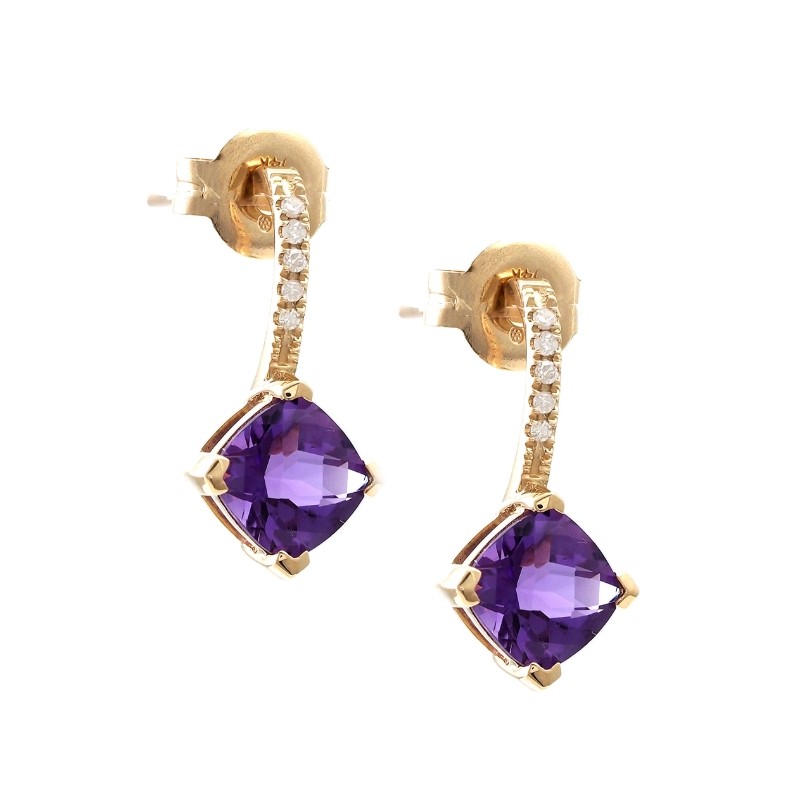 AMETHYST AND DIAMOND EARRING (14K)