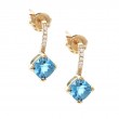 BLUE TOPAZ AND DIAMOND EARRING (14K)