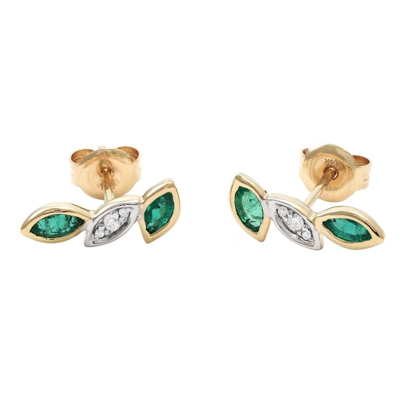 EMERALD AND DIAMOND EARRING (14K)