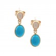 OPAL AND TURQUISE EARRING (14K)