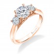 Round Cut Three Stone Engagement Ring - Carmen