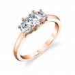 Three Stone Cushion Engagement Ring - Melisandre
