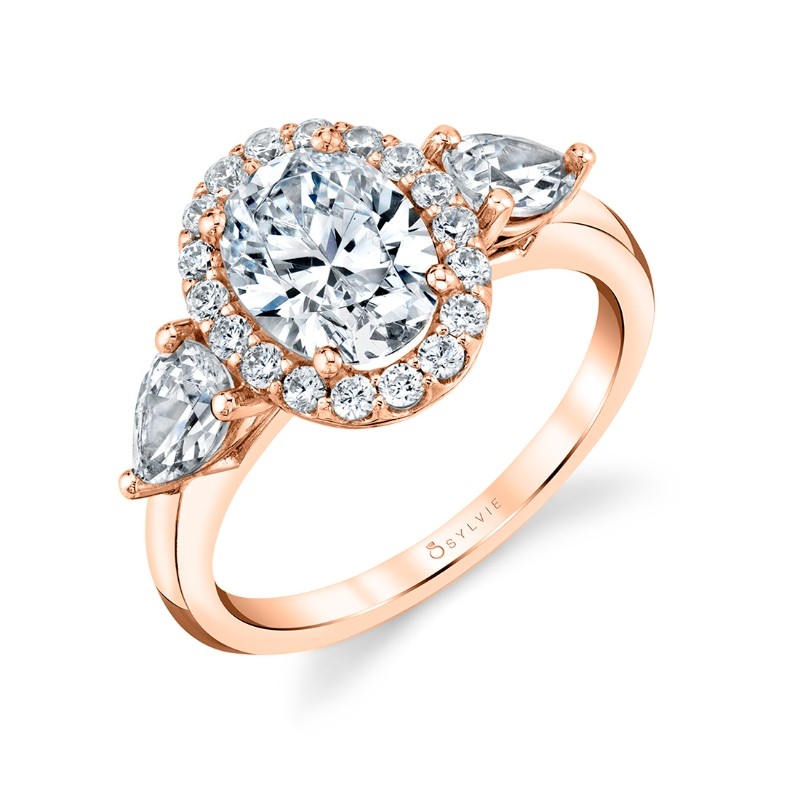 Three Stone Oval Engagement Ring - Lilliana