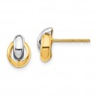 14K YELLOW GOLD POLISHED KNOT CIRCLE DROP POST EARRING