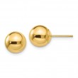 14K YELLOW GOLD POLISHED SQUARE TUBE ROUND HOOP EARRINGS