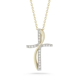 14K WHITE GOLD HOLLOW CRUCIFIX