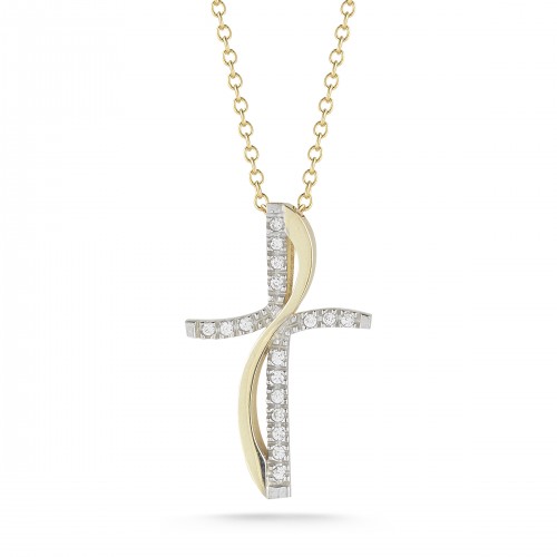 14K WHITE GOLD HOLLOW CRUCIFIX