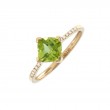 PERIDOT AND DIAMOND RING (14K YG)