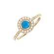 DIAMOND AND TURQUISE RING (14K)