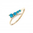 DIAMOND AND TURQUISE RING (14K)