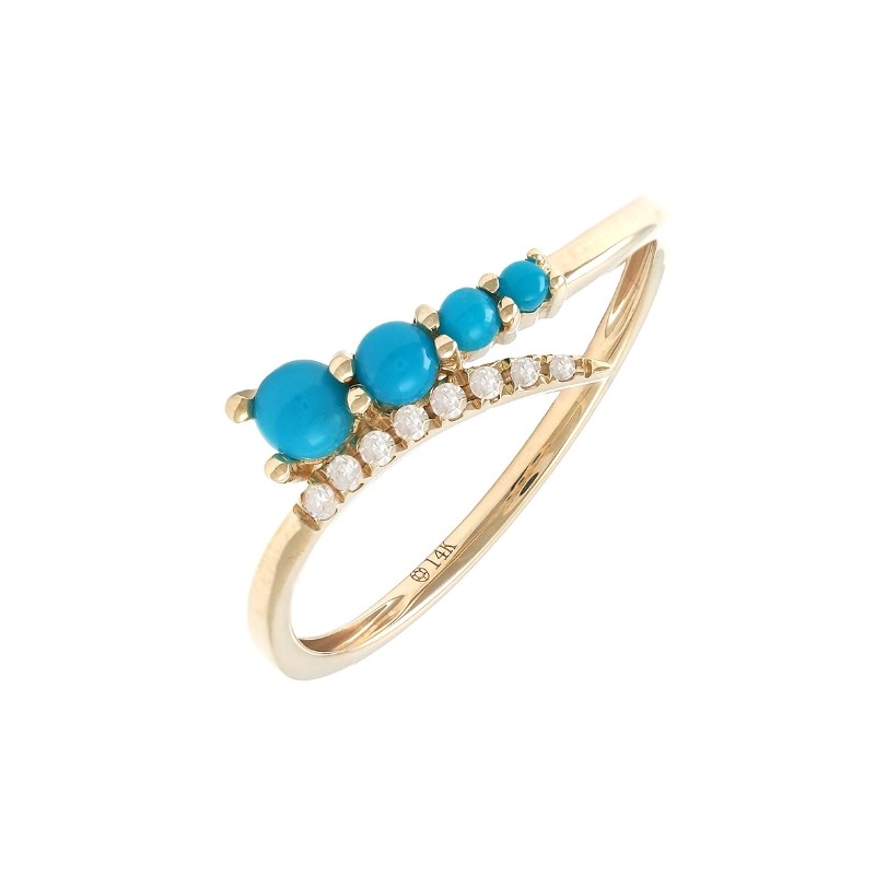 DIAMOND AND TURQUISE RING (14K)