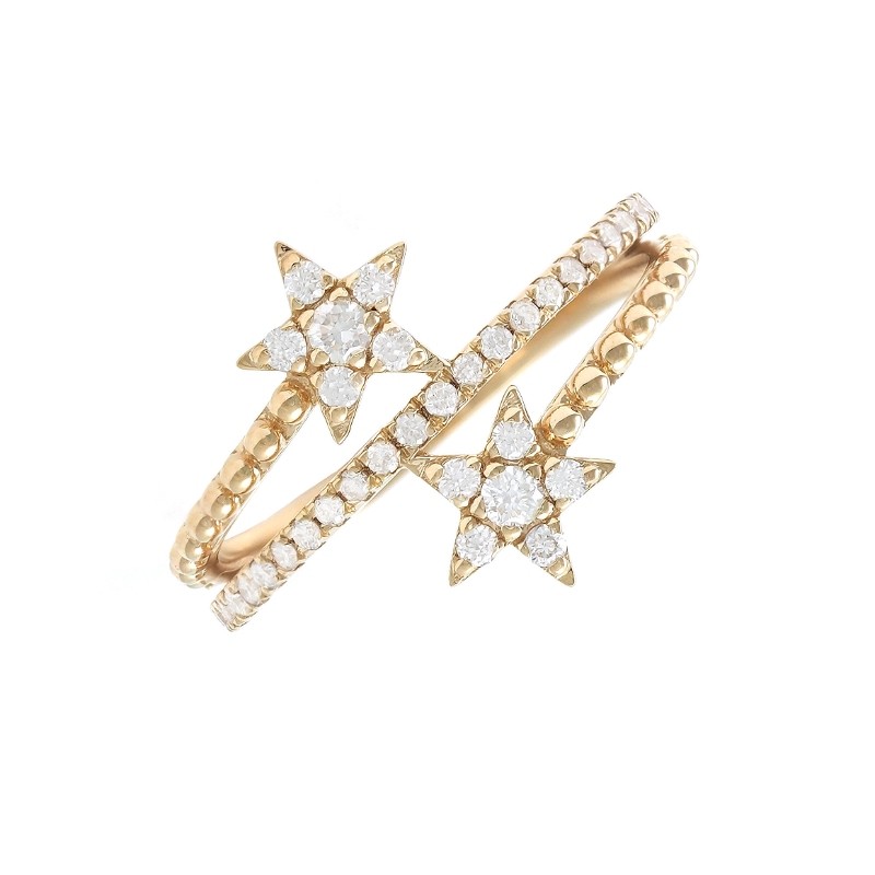 DIAMOND STAR FASHION RING (14KYG)