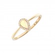 PEAR SHAPE OPAL WITH DIAMONDS RING (14K)