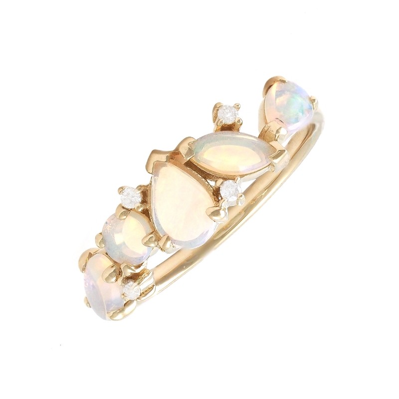 OPAL AND DIAMOND FASHION BAND (14K YG)