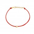 DIAMOND BEZEL SET BRACELET (RED CORD) 6.5+1