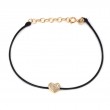 DIAMOND HEART BRACELET ON CORD (14K) (6.5+1