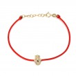 SAPHHIRE AND DIA. HAND ON CORD BRACELET (14k)