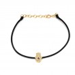 SAPHHIRE AND DIA. HAND ON CORD BRACELET (14k)