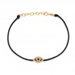SAPPHIRE AND DIA. EYE BRACELET ON CORD (14K)