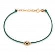 SAPPHIRE AND DIA. EYE BRACELET ON CORD (14K)