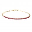 RUBY BRACELET WITH PAPER CLIP LINK CHAINS (14K)
