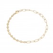 DIAMOND BEZEL SET BRACELET W/ PAPER CLIP CHAIN
