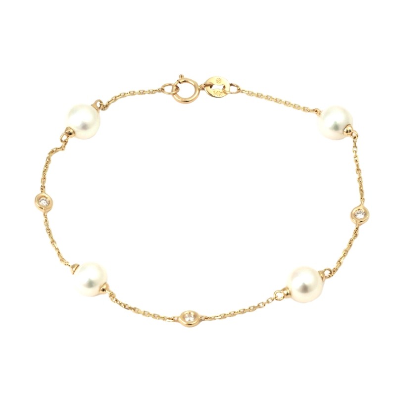 PEARL DIAMOND BRACELET (YG/7