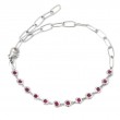 14K BEZEL SET RUBY PAPER CLIP BRACELET 6+1