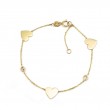 DIAMOND BRACELET W/ HEART CHARMS (14K)