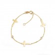 DIAMOND BRACELET W/ CROSS CHARMS (14K)