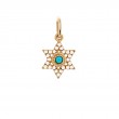 TURQUOISE AND DIAMOND FASHION STAR  PENDANT (14K)