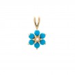 TURQUOISE AND DIAMOND FASHION PENDANT (14K)