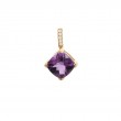 AMETHYST AND DIAMOND PENDANT (14K YG)