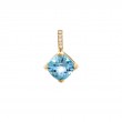 BLUE TOPAZ AND DIAMOND PENDANT (14K YG)
