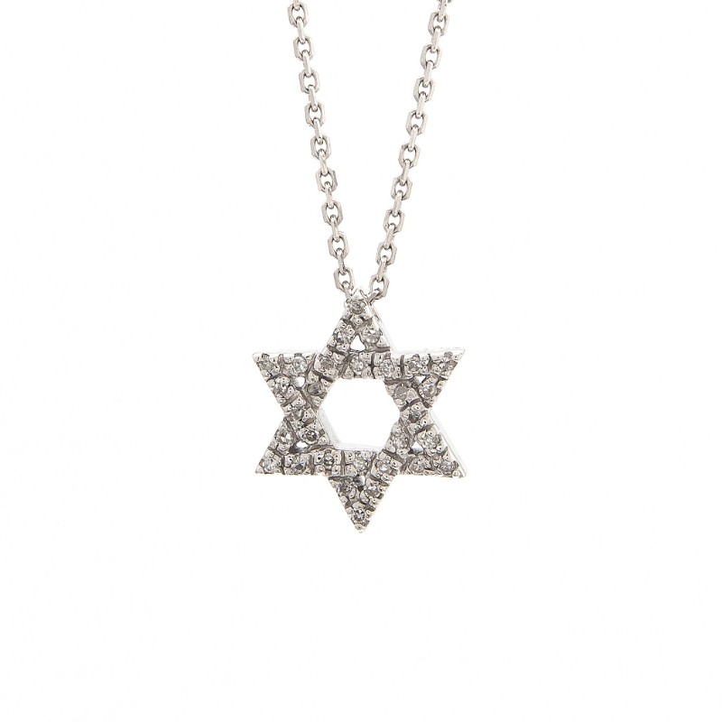 DIAMOND NECKLACE (WG) STAR OF DAVID