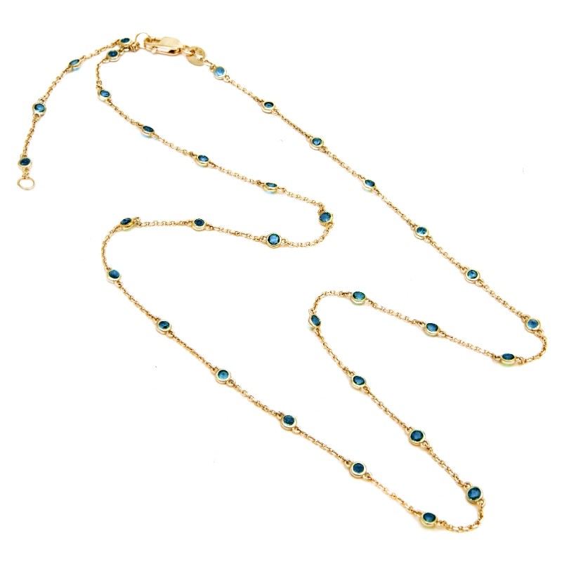 14K YG SAPPHIRE NECKLACE (16