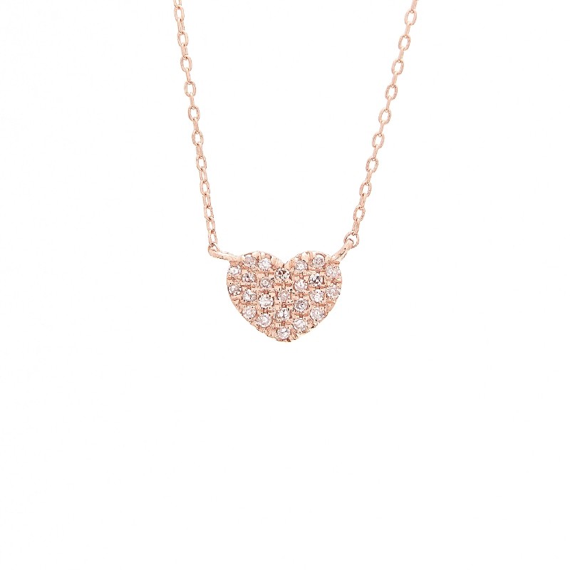 DIAMOND PETITE HEART NECKLACE (RG/16+2