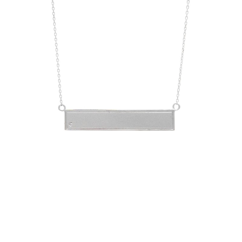 DIAMOND BAR NECKLACE (14KW) 16+2