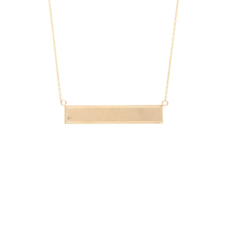 DIAMOND BAR NECKLACE (14KYG) 16+2
