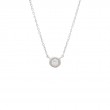 DIAMOND BEZEL SET NECKLACE (14KWG) (16+2