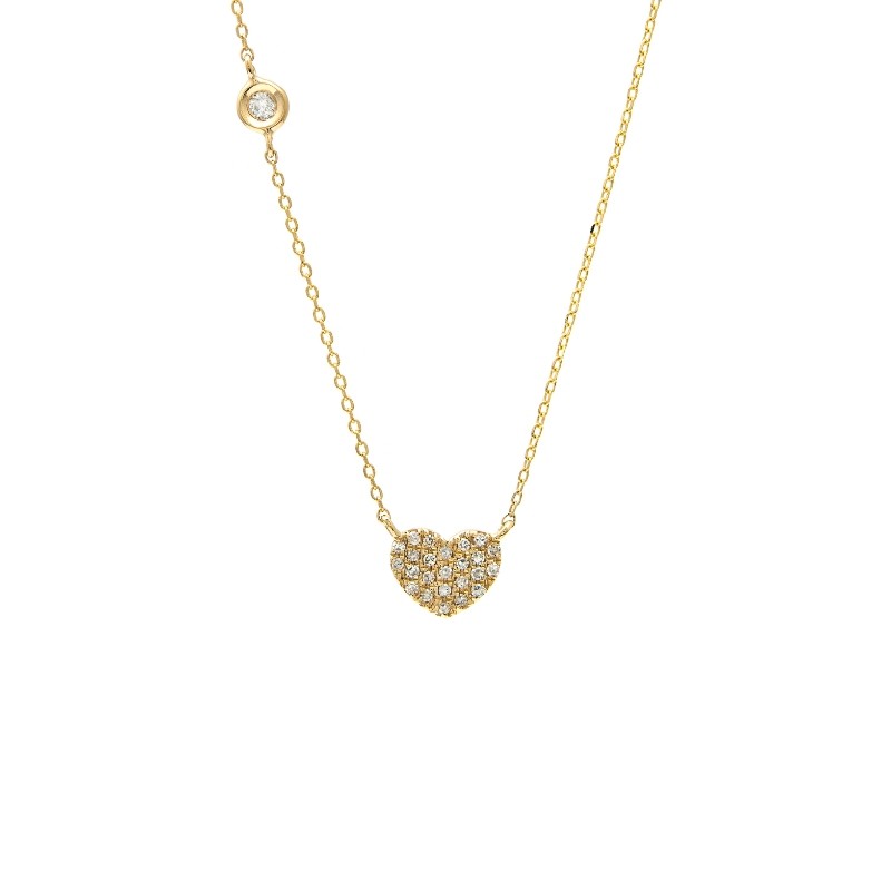 DIAMOND FASHION HEART NECKLACE (14KYG) (16+2
