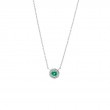 EMERALD W/ DIAMOND NECKLACE (14KWG) (16+2