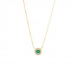 EMERALD W/ DIAMOND NECKLACE (14K) (16+2