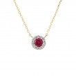 RUBY W/ DIAMOND NECKLACE (14KYG) (16+2