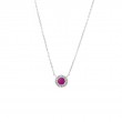 RUBY W/ DIAMOND NECKLACE (14KWG) (16+2