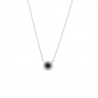 SAPPHIRE W/ DIAMOND NECKLACE (14KWG) (16+2