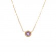 14K YG AMETHYST BEZEL NECKLACE